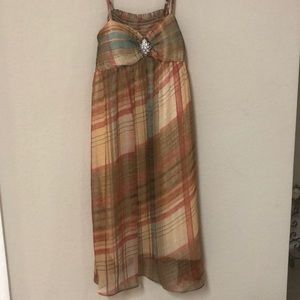 Gorgeous sheer sundress with rhinestone accent